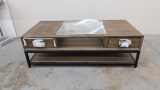 Glass Insert Coffee Table with Drawers