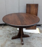 Round Cherry Dining Table with Leaf