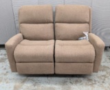 Brown Upholstered Power Loveseat