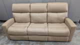 Tan Leather Power Sofa