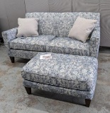 Flexsteel Floral Loveseat and Ottoman