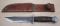 PAL RH-36 Darkened Steel Blade Fight Knife with Smooth Leather Sheath