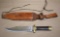 Great Large Bowie Knife in Leather Sheath