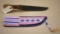 Beautiful Handmade Northern Plains Indian Horn Handle Knife and Beaded Sheath