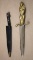 1950s Korium Maiden Handle Dagger-Style Knife with Sheath