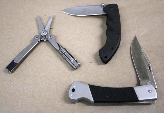 Kershaw and Browning Folding Knives with Schrade Multi-Tool