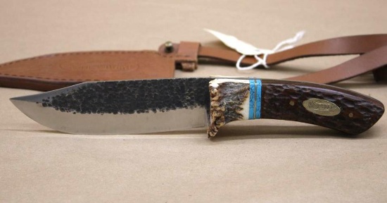 Excellent Marbles Hunting Knife with Antler Handle and Leather Sheath