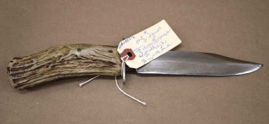 Joseph Rogers and Sons, Sheffield Bowie Knife with Horn Handle and Sheath