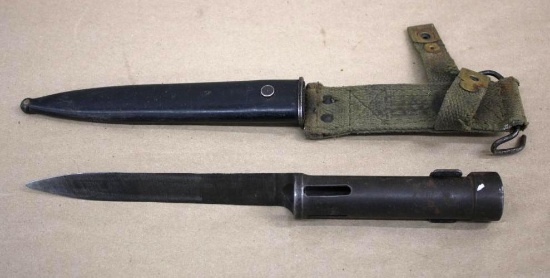 Black Steel Bayonet for Swedish Mauser and Scabbard