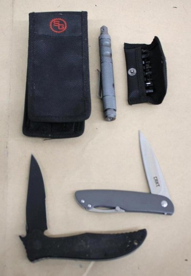 Two Folding Knives and Utility Tool