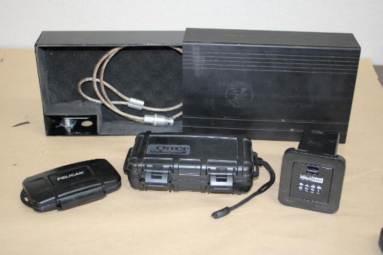 Black Steel Handgun Lock Box, Hitch Safe, and Other Protective Cases