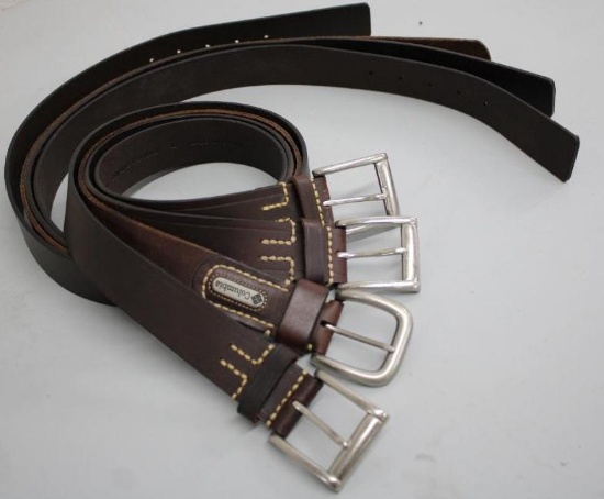 Four Brown Leather Belts