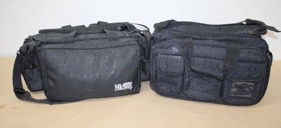 Two Black Heavy Fabric Duffels/Carry-Ons