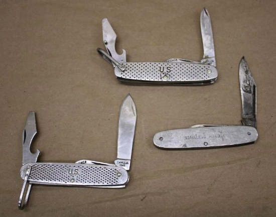 Pair of Camillus US Military and Kutmaster Steel Folding Knives