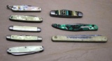 Eight Mixed Folding Knives