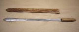 East African Billed Blade Sword with Leather Scabbard