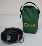 Axil Vortex Electronic Ear Protection and Caldwell Bean Bag Rifle Rest