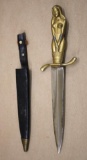 1950s Korium Maiden Handle Dagger-Style Knife with Sheath
