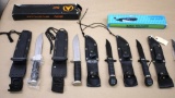 Five Mixed New Fury Survival Knives with Sheaths