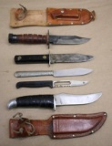 Unbranded Pilot's Knife and 4 Additional Fixed Blades