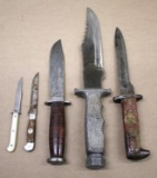 Five Mixed-Style Fixed Blade Knives