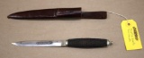Early 1900s PAL, Utica Knife-Razor Co. Thistle Handle Kraus 3 Fixed Blade in Sheath