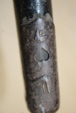 Antique Japanese Katana Scabbard with Butterfly and Heart Images in Rusted Metal