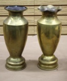 Vietnam Era Trench Art Vases Formed from Large Shells