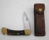 Classic Buck 110 Folding Knife with Leather Sheath