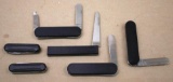 Six Black Handle Richartz-Solingen Folding Knives