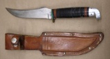 Excellent Western L39 Three-Line Marked Hunting Knife and Sheath
