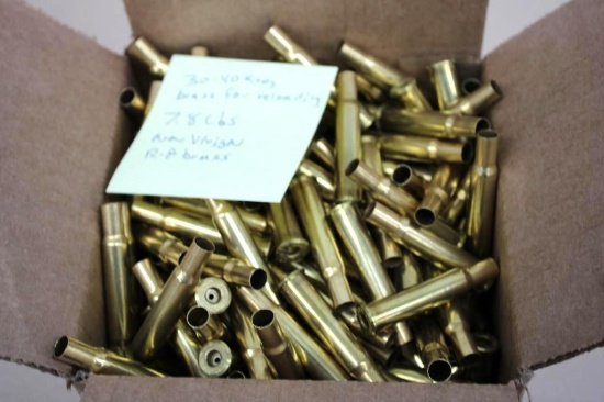 Approximately 7.5 lbs. 30-40 Krag Unprimed Brass