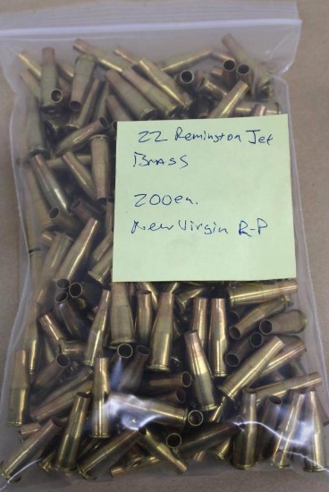 200 Pieces 22 Remington Jet Unprimed Brass