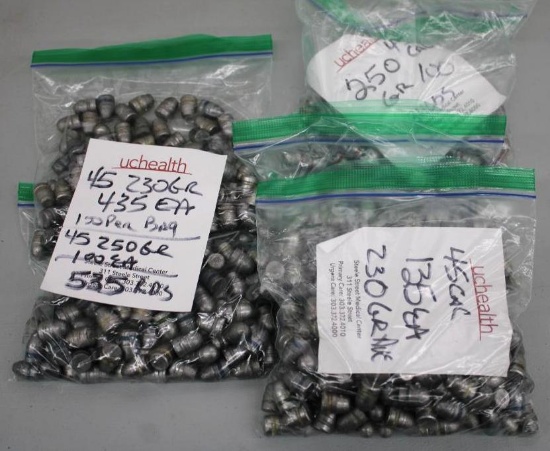Mixed 45 Caliber Cast Lead Bullets for Reloading