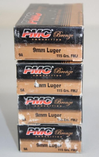 200 Rounds PMC Bronze 9mm Luger Ammunition