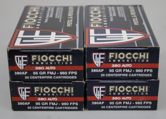 200 Rounds Fiocchi 380 Auto Ammunition