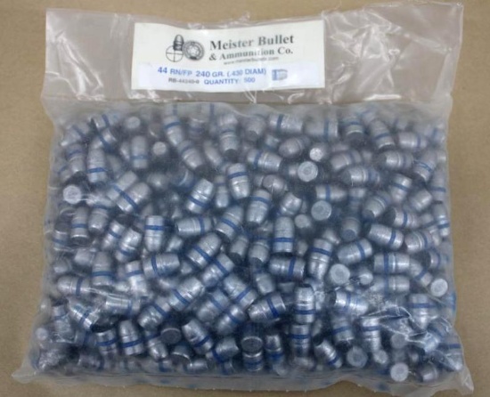 500 Pieces Meister 44 RN FP Cast Lead Bullets for Reloading