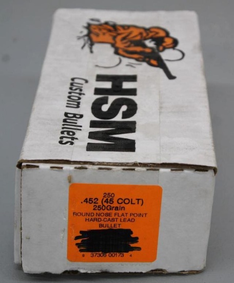 Partial Box HSM Cast Lead 45 Colt Bullets for Reloading