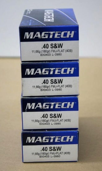 200 Rounds Magtech 40 S&W Ammunition