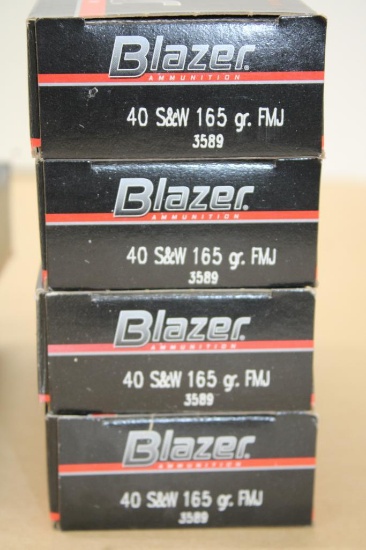 200 Rounds Blazer 40 S&W 165 Grain FMJ Ammunition