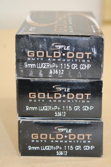 150 Rounds Speer LE Gold Dot 9mm Luger Ammunition