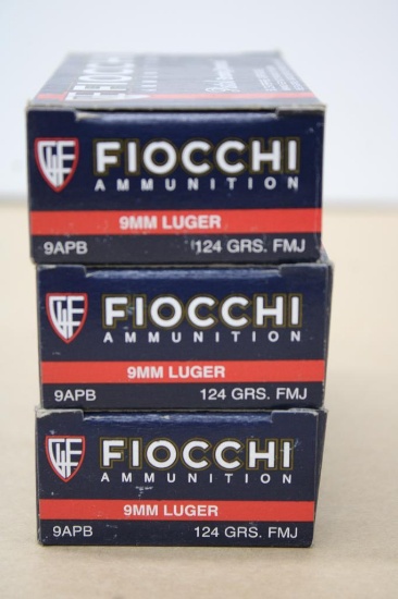 150 Rounds Fiocchi 9mm Luger Ammunition