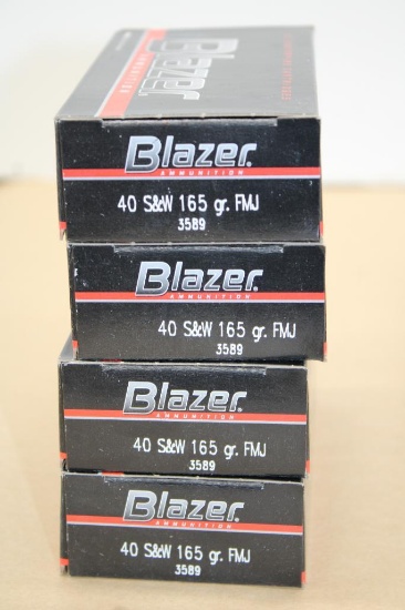 200 Rounds Blazer 40 S&W 165 Grain FMJ Ammunition