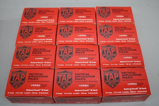 12 Boxed of 10 Cartridges TAP 12 Gauge 00 Buck Shotshells