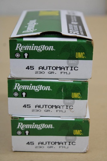 150 Rounds Remington UMC 45 Auto Ammunition
