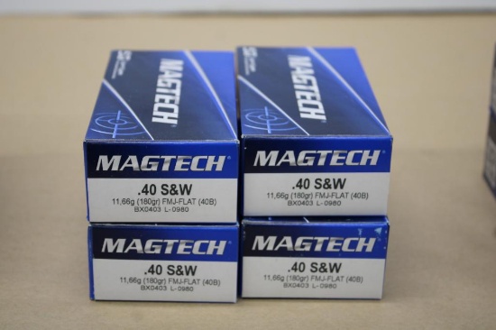 200 Rounds Magtech 40 S&W Ammunition