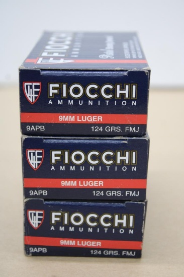 150 Rounds Fiocchi 9mm Luger Ammunition