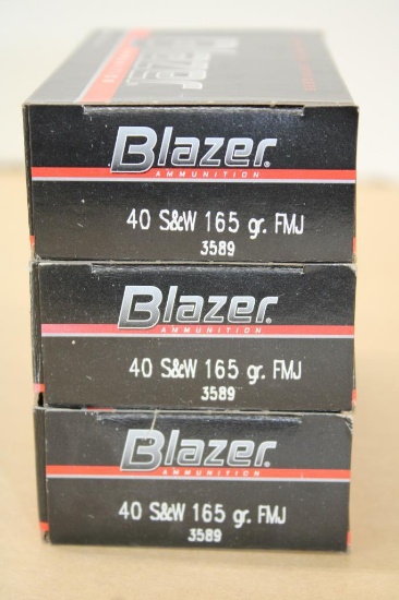 150 Rounds Blazer 40 S&W 165 Grain FMJ Ammunition