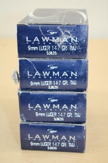 200 Rounds Speer Lawman 9mm Luger Ammunition