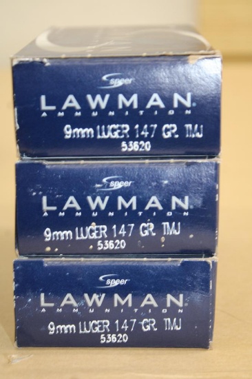 150 Rounds Speer Lawman 9mm Luger Ammunition